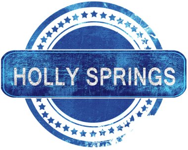 Holly grunge mavi pul yaylar. Beyaz izole.