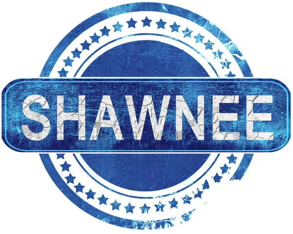 Shawnee grunge mavi pul. Beyaz izole.