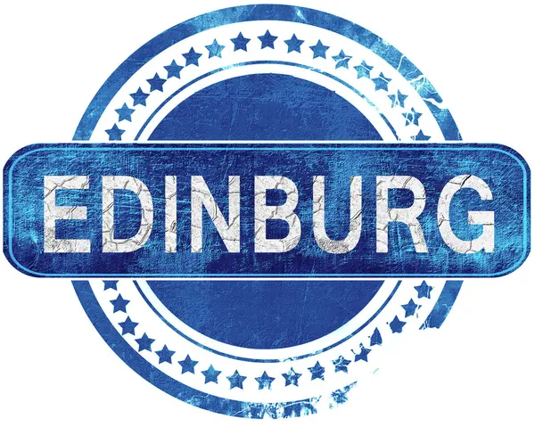 Edinburg ilustracja niebieski znaczek. Na białym tle. — Zdjęcie stockowe