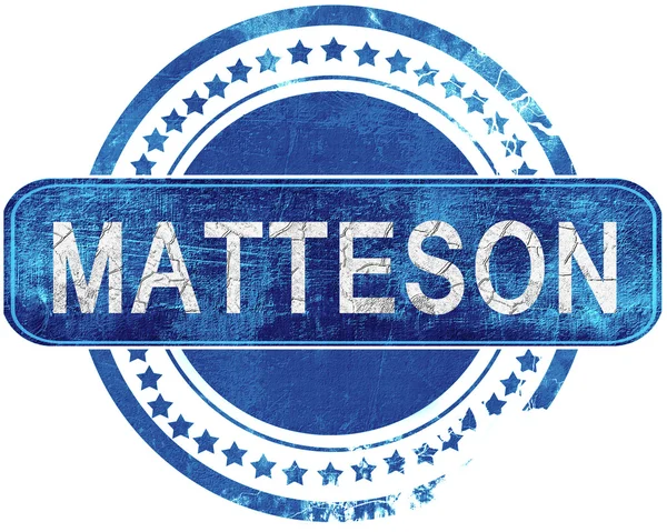 Matteson Grunge sello azul. Aislado sobre blanco . —  Fotos de Stock