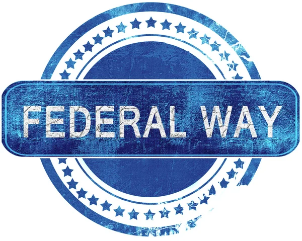 Federal way grunge blue stamp. Isolado em branco . — Fotografia de Stock