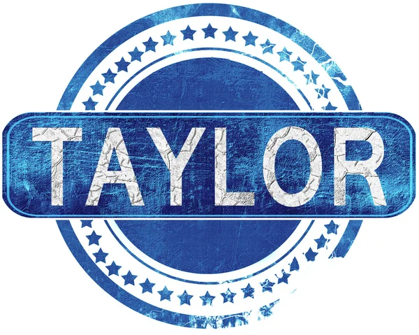 Taylor grunge mavi pul. Beyaz izole.