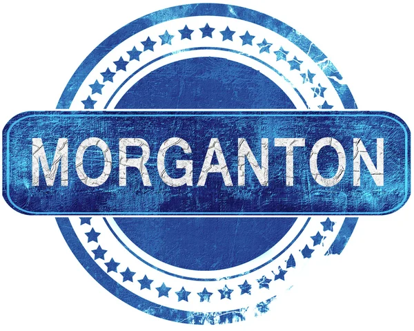 Morganton grunge blauwe stempel. Geïsoleerd op wit. — Stockfoto