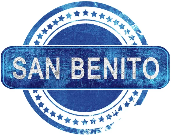 San benito grunge blauwe stempel. Geïsoleerd op wit. — Stockfoto