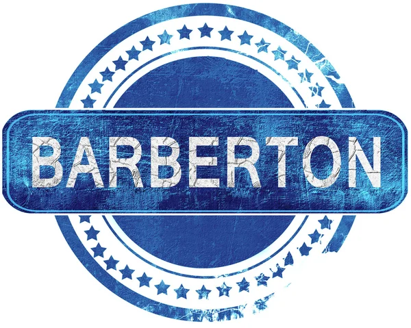 Barbertown grunge blauwe stempel. Geïsoleerd op wit. — Stockfoto