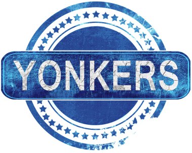 yokane grunge mavi pul. Beyaz izole.