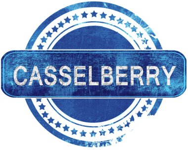 Casselberry grunge mavi pul. Beyaz izole.