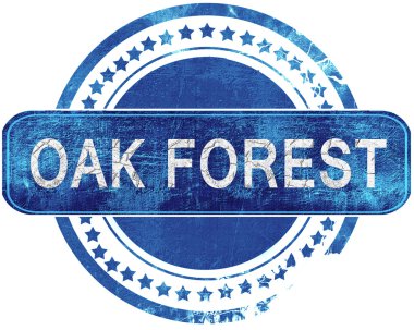 Oak forest grunge mavi pul. Beyaz izole.