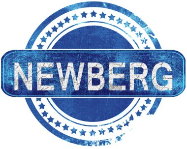 Newberg grunge mavi pul. Beyaz izole.