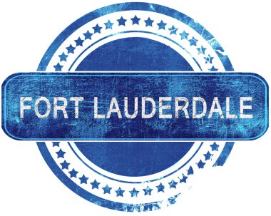 Fort lauderdale grunge mavi pul. Beyaz izole.