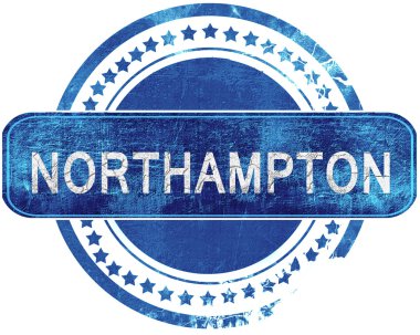 northhampton grunge mavi pul. Beyaz izole.