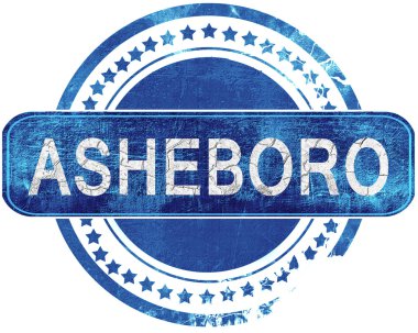 Asheboro grunge mavi pul. Beyaz izole.