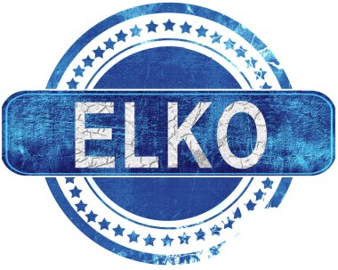 Elko grunge mavi pul. Beyaz izole.