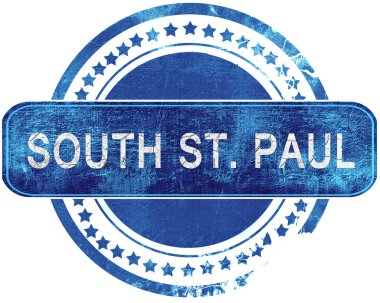 South st. paul grunge mavi pul. Beyaz izole.