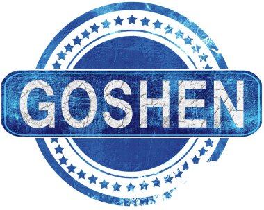 Goshen grunge mavi pul. Beyaz izole.