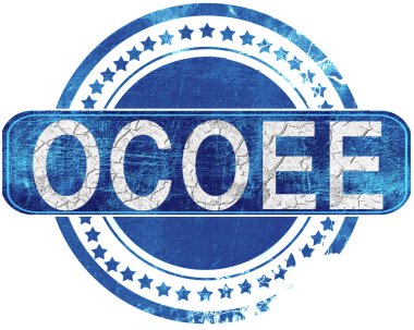 Ocoee grunge mavi pul. Beyaz izole.