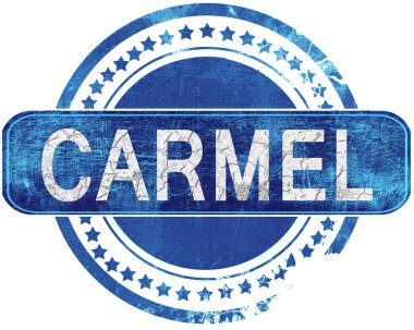 Carmel grunge mavi pul. Beyaz izole.