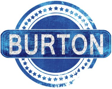 Burton grunge mavi pul. Beyaz izole.