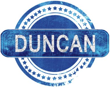 Duncan grunge mavi pul. Beyaz izole.