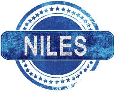 Niles grunge mavi pul. Beyaz izole.