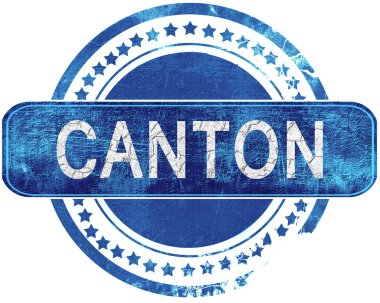 Kanton grunge mavi pul. Beyaz izole.