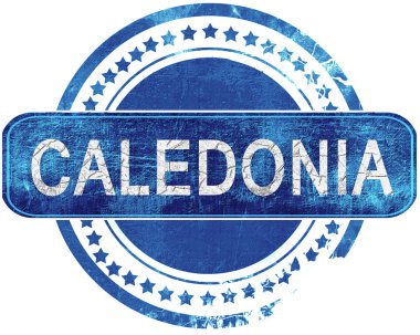 Kaledonya grunge mavi pul. Beyaz izole.