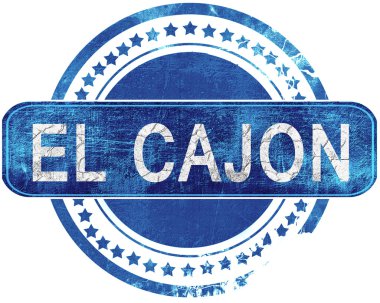 el cajon grunge mavi pul. Beyaz izole.