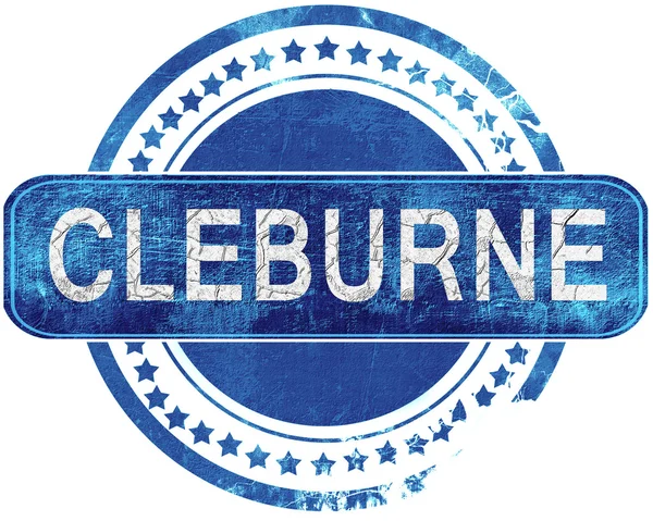 Cleburne grunge mavi pul. Beyaz izole.