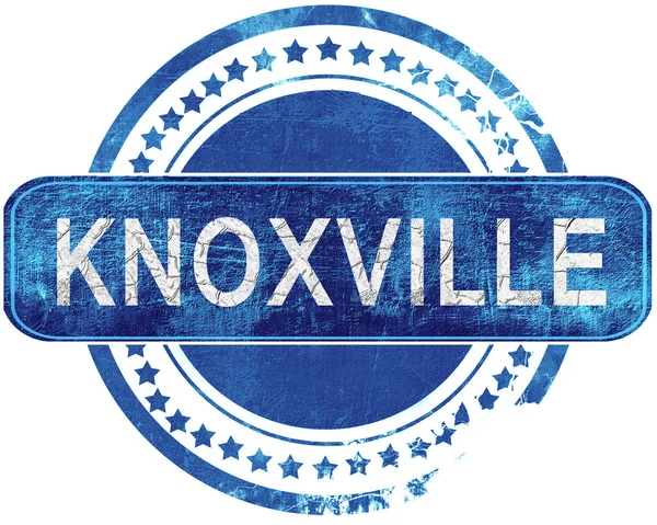 Knoxville grunge mavi pul. Beyaz izole.