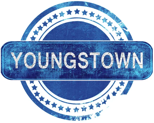 Youngstown kék grunge-bélyeg. Elszigetelt fehér. — Stock Fotó