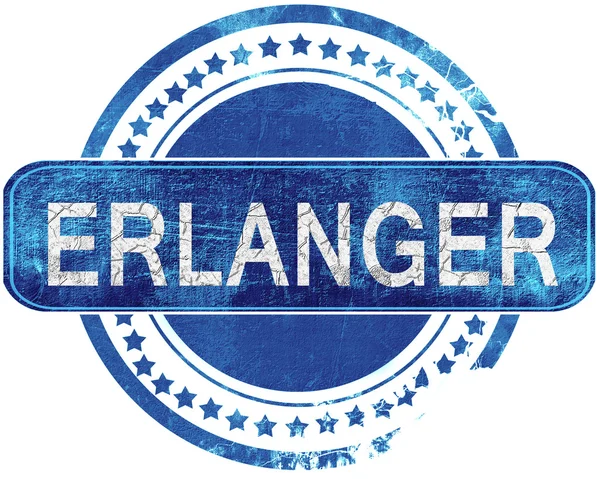Erlanger grunge selo azul. Isolado em branco . — Fotografia de Stock