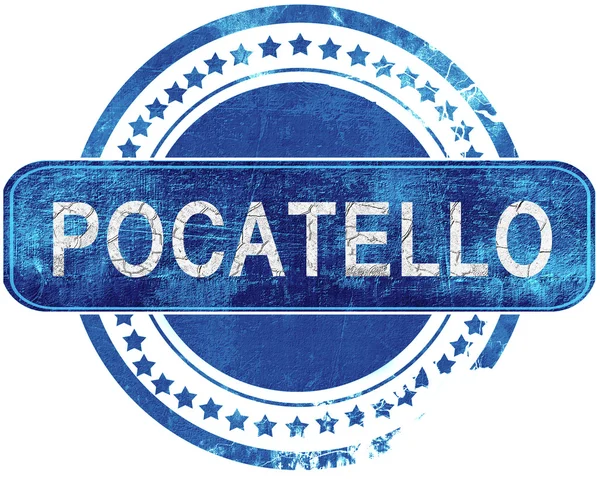 Pocatello grunge mavi pul. Beyaz izole.