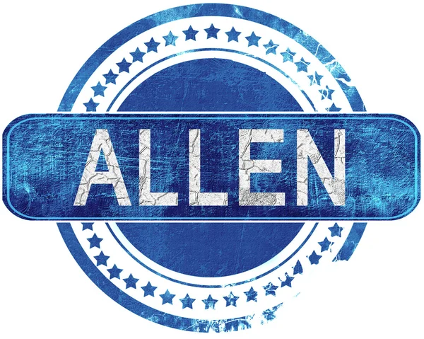 Allen grunge selo azul. Isolado em branco . — Fotografia de Stock
