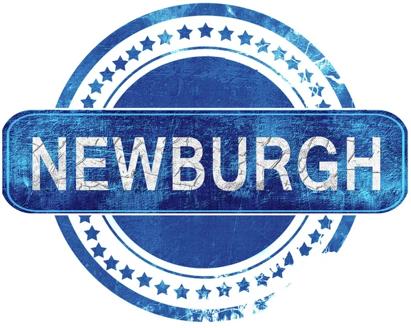 Batı grunge mavi pul. Beyaz izole.