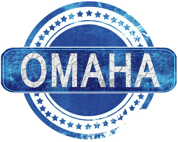 Omaha grunge blauwe stempel. Geïsoleerd op wit. — Stockfoto