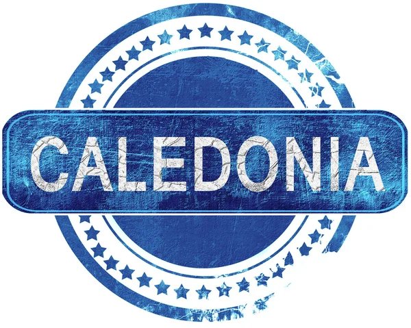 Kaledonya grunge mavi pul. Beyaz izole.