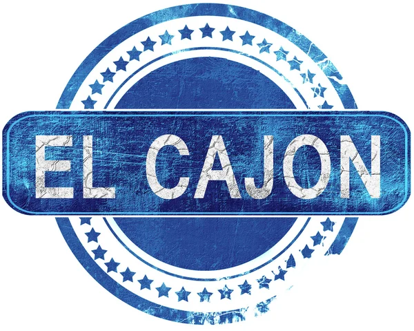 el cajon grunge mavi pul. Beyaz izole.