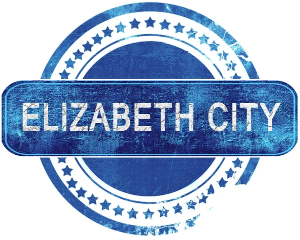 Elizabeth şehir grunge mavi pul. Beyaz izole.