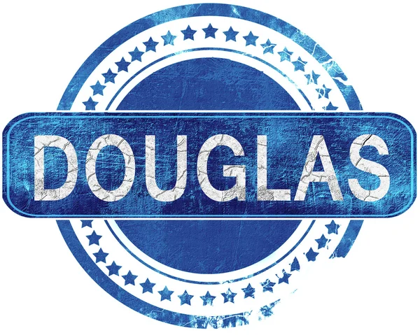 Douglas grunge mavi pul. Beyaz izole.