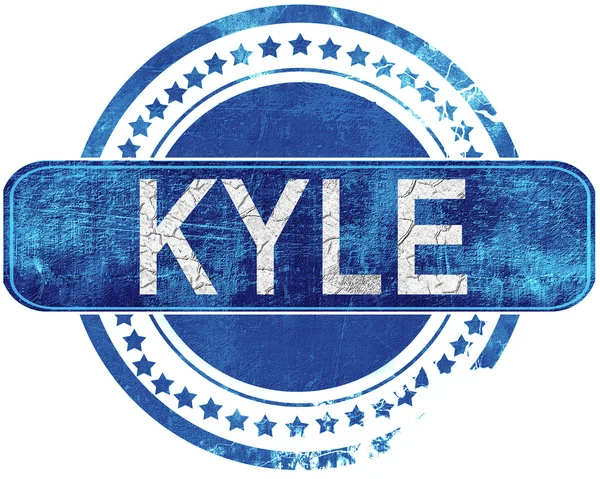 Kyle grunge mavi pul. Beyaz izole.