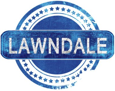 Lawndale grunge mavi pul. Beyaz izole.