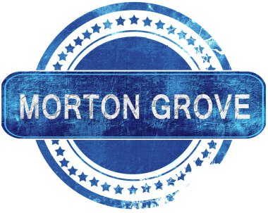 Morton grove grunge mavi pul. Beyaz izole.