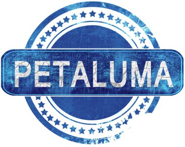 Petaluma grunge mavi pul. Beyaz izole.