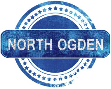 Kuzey ogden grunge mavi pul. Beyaz izole.