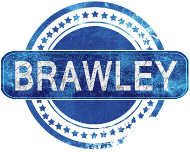 Brawley grunge mavi pul. Beyaz izole.