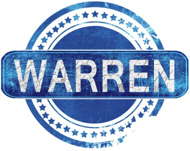 Warren grunge mavi pul. Beyaz izole.