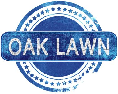 Oak lawn grunge mavi pul. Beyaz izole.