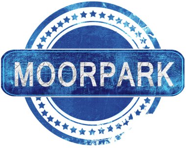 Moorpark grunge mavi pul. Beyaz izole.