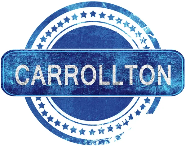 Carrollton grunge blauwe stempel. Geïsoleerd op wit. — Stockfoto