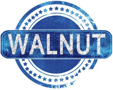 Ceviz grunge mavi pul. Beyaz izole.